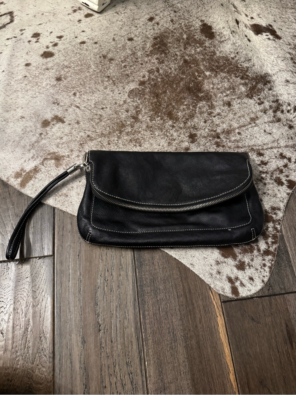Talbots Black Leather Wristlet